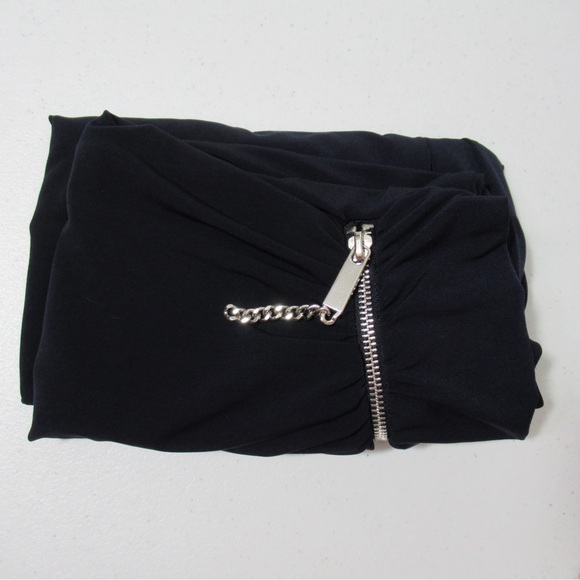 Chico’s Blue Zipper Detail Knit Kit Faux Wrap Dress Size Small - Picture 14 of 15